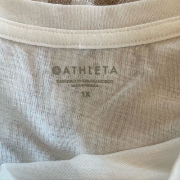 Athleta Women's 1X Organic Daily Crew Tee White 100% Cotton NWT - Picture 2 of 3